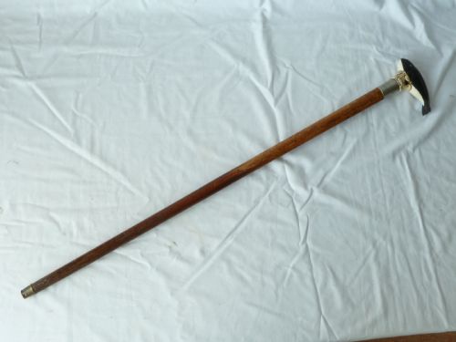 BONE HORN HANDLE WALKING STICK CARVED NOVELTY WHALE - ADDITIONAL PHOTO 10