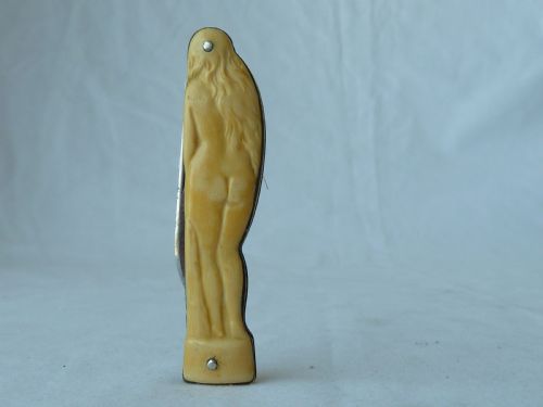 IVORINE NUDE FOLDING QUILL PEN POCKET KNIFE CELLULOID EROTIC - ADDITIONAL PHOTO 6