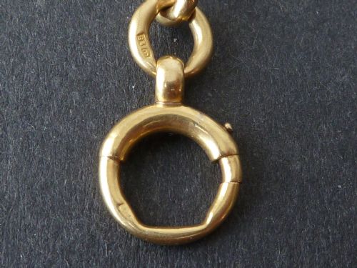 1893 185 47CM 75G SOLID 18 CARAT GOLD DOUBLE ALBERT POCKET WATCH CHAIN TROMBONE LINK VICTORIAN - ADDITIONAL PHOTO 7