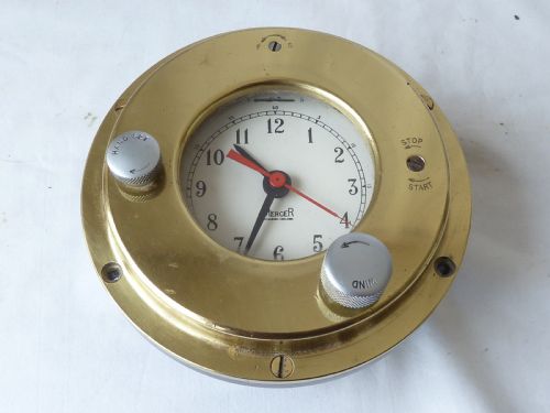 fig 1. Heavy Brass Ships Master Clock Mercer 8 Day MOD Pattern Marine