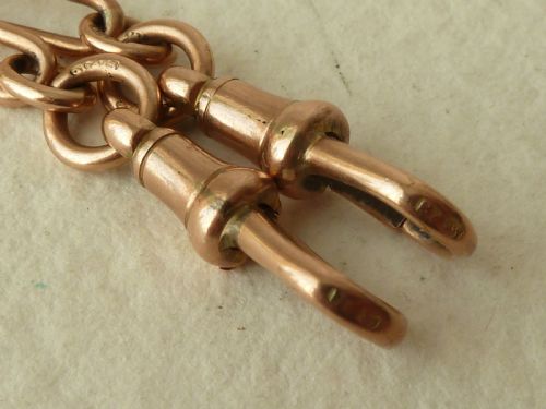 1923 1634 425MM 232G SOLID 9 CARAT GOLD DOUBLE ALBERT POCKET WATCH TROMBONE LINK CHAIN NECKLACE - ADDITIONAL PHOTO 3