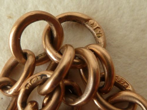 1923 1634 425MM 232G SOLID 9 CARAT GOLD DOUBLE ALBERT POCKET WATCH TROMBONE LINK CHAIN NECKLACE - ADDITIONAL PHOTO 4
