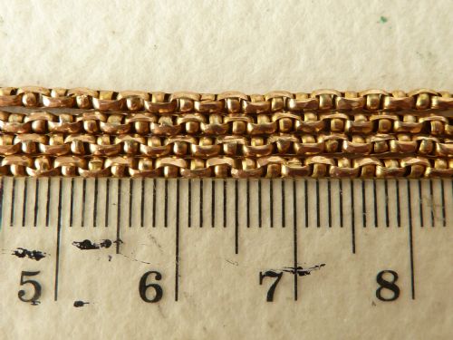 VICTORIAN 9 CARAT GOLD FANCY LINK BELCHER CHAIN NECKLACE 175 445MM MARKED 9C - ADDITIONAL PHOTO 4