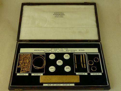 STAGES WEDDING RING MANUFACTURE DISPLAY SAMUEL HOPE GOLD BAND VINTAGE - ADDITIONAL PHOTO 1
