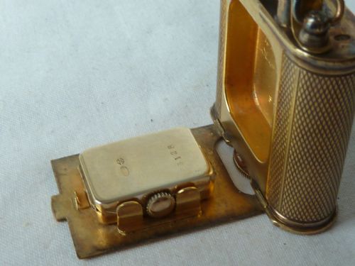 1934 SILVER GILT DUNHILL WATCH LIGHTER HALLMARKED STERLING POCKET PETROL CIGARETTE - ADDITIONAL PHOTO 6
