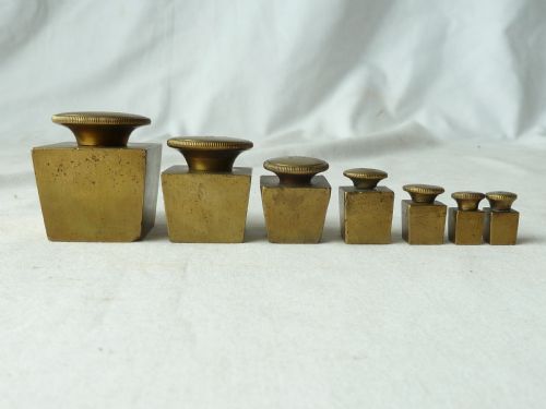VICTORIAN BRASS LETTER POSTAL BALANCE BRASS SQUARE WEIGHTS BOX SCALES - ADDITIONAL PHOTO 6