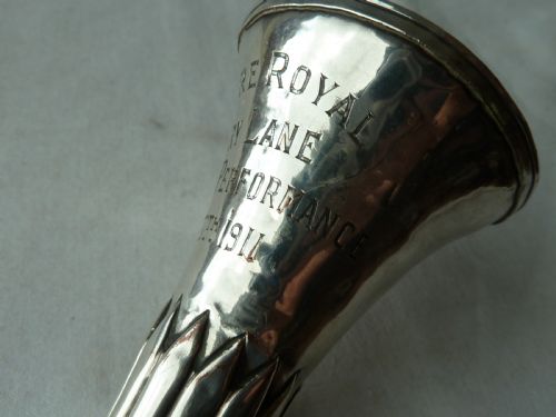 1911 SOLID SILVER POSY HOLDER TUSSIE MUSSIE THEATRE ROYAL KAISER WILHELM - ADDITIONAL PHOTO 8