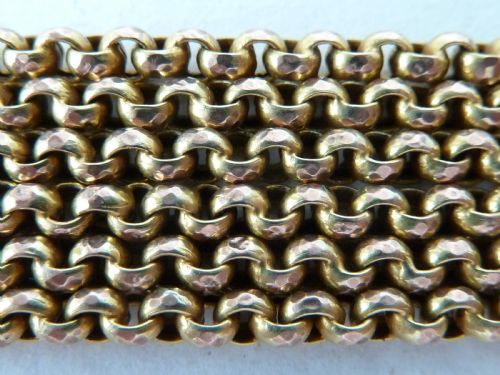 VICTORIAN 9 CARAT GOLD 118G CHAIN FACETED LINK BELCHER NECKLACE 32 81CM MARKED 9C - ADDITIONAL PHOTO 2