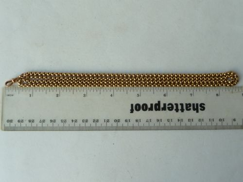 VICTORIAN 9 CARAT GOLD 118G CHAIN FACETED LINK BELCHER NECKLACE 32 81CM MARKED 9C - ADDITIONAL PHOTO 3
