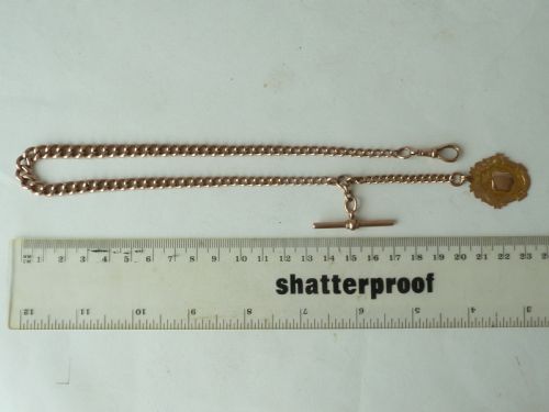 1912 16 405MM 37G SOLID 9 CARAT GOLD ALBERT POCKET WATCH GRADUATED CHAIN NECKLACE CHOKER - ADDITIONAL PHOTO 7