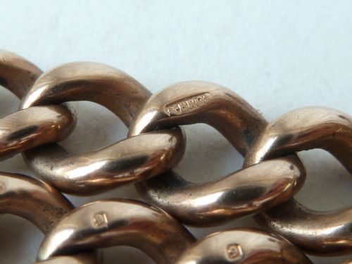 1910 1912 495MM 555G SOLID 9 CARAT GOLD DOUBLE ALBERT POCKET WATCH CHAIN GRADUATED NECKLACE - ADDITIONAL PHOTO 2