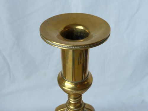 ORIGINAL EARLY VICTORIAN BELL CANDLESTICKS TAVERN CANDLESTICKS BRASS 1234 - ADDITIONAL PHOTO 5