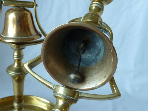 ORIGINAL EARLY VICTORIAN BELL CANDLESTICKS TAVERN CANDLESTICKS BRASS 1234 - ADDITIONAL PHOTO 7