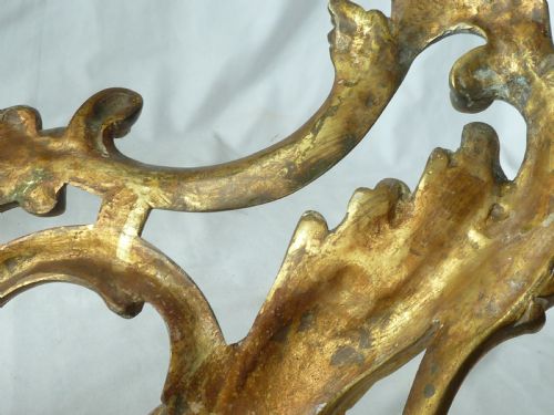 CHENET FIRE TOOL RESTS DOGS GILT BRASS ROCOCO HEARTH FRENCH PAIR - ADDITIONAL PHOTO 5
