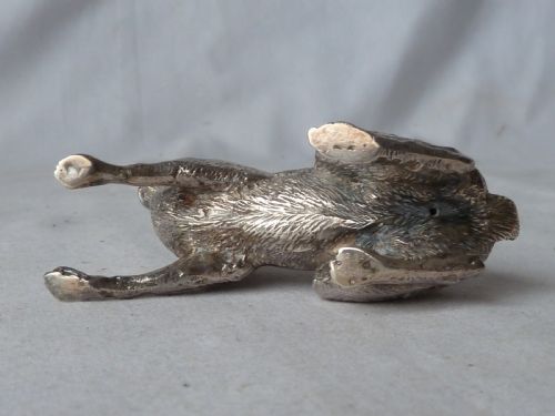 SOLID SILVER HARE MODEL HALLMARKED STERLING RABBIT EDWARD BARNARD BROS - ADDITIONAL PHOTO 5