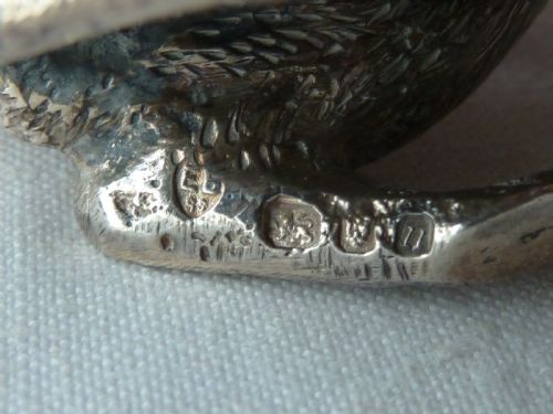 SOLID SILVER HARE MODEL HALLMARKED STERLING RABBIT EDWARD BARNARD BROS - ADDITIONAL PHOTO 6