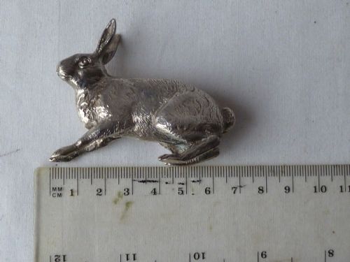 SOLID SILVER HARE MODEL HALLMARKED STERLING RABBIT EDWARD BARNARD BROS - ADDITIONAL PHOTO 7