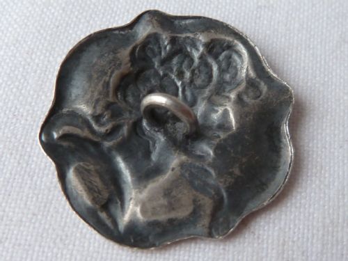 BOXED SET 6 BUTTONS SILVER ART NOUVEAU HALLMARKED 1900 LADIES HEAD - ADDITIONAL PHOTO 5