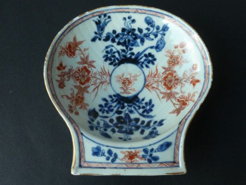 chinese imari patern porcelain shell bowl serving butter dish export - CATEGORY: ANTIQUE CERAMICS - DATED 1800
