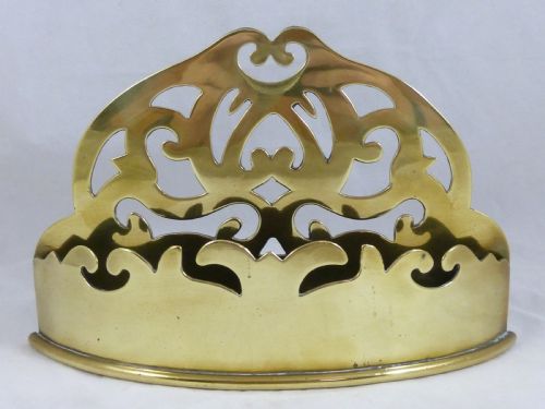 victorian cast sheet brass wall pocket spill holder english - CATEGORY: ANTIQUE MISCELLANEOUS - DATED 1870