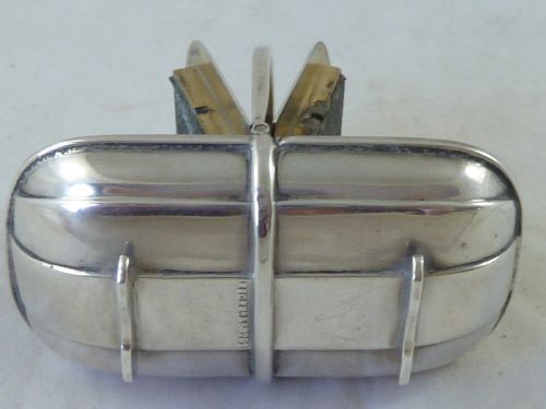 NOVELTY GARDEN TRUG DOUBLE POSTAGE STAMP CASE BOX 1910 STERLING SILVER - ADDITIONAL PHOTO 5