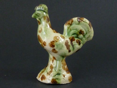 whieldon cockerel early english staffordshire pottery miniature toy chicken - CATEGORY: ANTIQUE CERAMICS - DATED 1800
