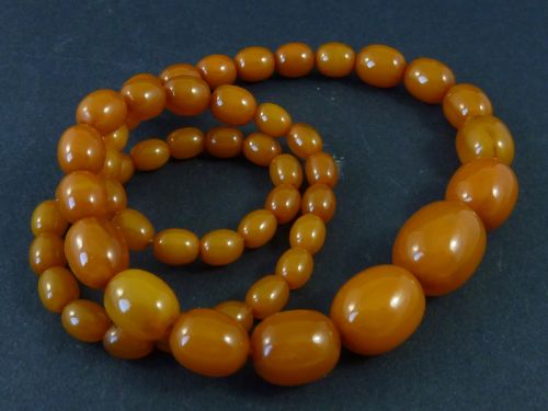 45G 61CM 24 NATURAL BALTIC AMBER BEAD NECKLACE GRADUATED BUTTERSCOTCH GENUINE - ADDITIONAL PHOTO 5