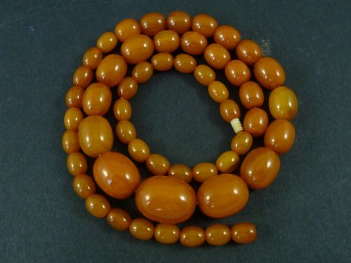 45G 61CM 24 NATURAL BALTIC AMBER BEAD NECKLACE GRADUATED BUTTERSCOTCH GENUINE - ADDITIONAL PHOTO 6