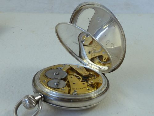 J W BENSON SOLID SILVER SWISS HALF HUNTER POCKET WATCH LONDON 1938 CASE - ADDITIONAL PHOTO 7