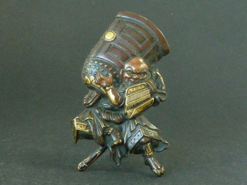 large japanese mixed metal menu holder meiji period gold copper bronze frame - CATEGORY: ANTIQUE METAL - DATED 1880