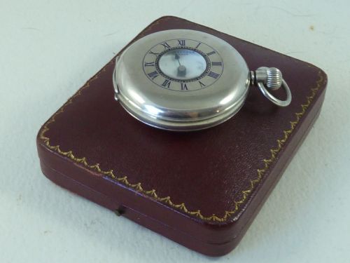 j w benson solid silver swiss half hunter pocket watch london 1938 case - CATEGORY: ANTIQUE WATCHES - DATED 1930