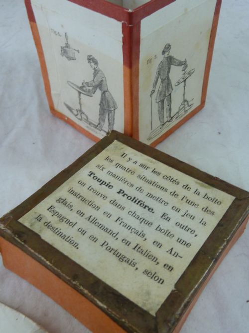 fig 1. Prolific Self Multiplying Spinning Top Brass Boxed French Conjuring Magic