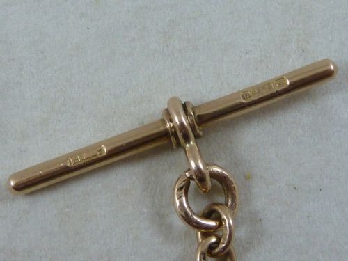 1918 1512 393MM 465G SOLID 9 CARAT GOLD DOUBLE ALBERT POCKET WATCH CHAIN CHOKER COLLAR GRADUATED CURB LINK - ADDITIONAL PHOTO 5