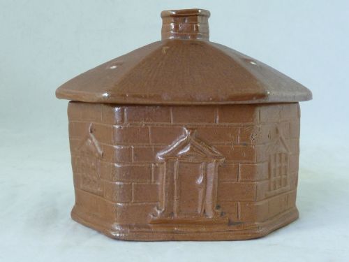 POTTERY TOLL HOUSE COTTAGE SALT GLAZE TOBACCO JAR PRESSER PIPE SMOKING - ADDITIONAL PHOTO 1