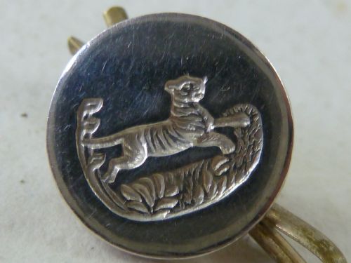 64 INTAGLIO TIGER SILVER PLATED LIVERY BUTTONS FIRMIN LONDON SEAL - ADDITIONAL PHOTO 2