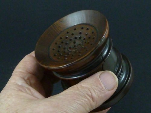 GEORGIAN POUNCE POT SANDER LIGNUM VITAE TREEN ENGLISH - ADDITIONAL PHOTO 5