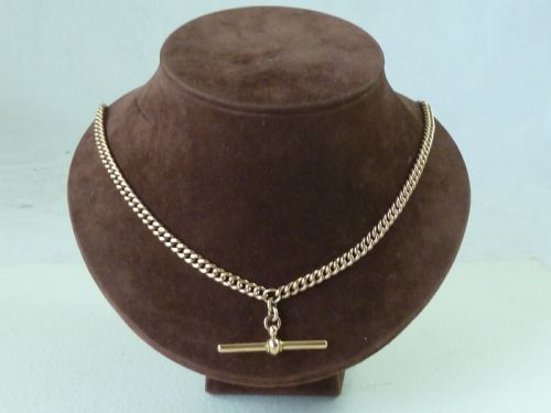 1900 17 433MM 378G SOLID 9 CARAT GOLD DOUBLE ALBERT POCKET WATCH CHAIN NECKLACE - ADDITIONAL PHOTO 1