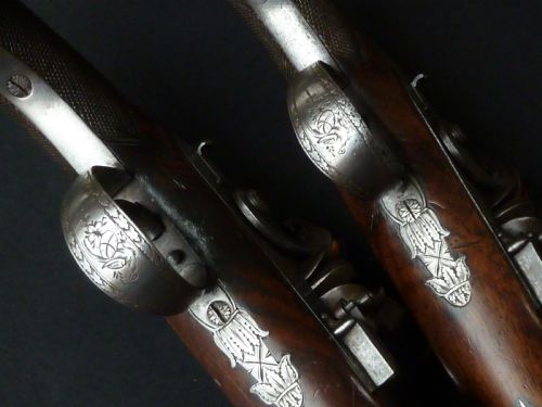 PAIR OFFICERS PISTOLS WHEELER LONDON FLINTLOCK DUELLING GUNS - ADDITIONAL PHOTO 7