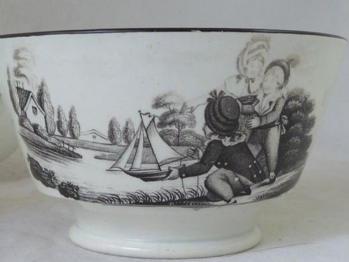 GEORGIAN BLACK TRANSFER PRINTED CHILDS TOY TEA SET ADAM BUCK PEARLWARE POTTERY BAT - ADDITIONAL PHOTO 17
