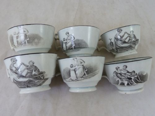 GEORGIAN BLACK TRANSFER PRINTED CHILDS TOY TEA SET ADAM BUCK PEARLWARE POTTERY BAT - ADDITIONAL PHOTO 21