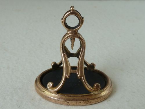 WEDGWOOD AND BENTLEY BLACK BASALT SEAL BULL 303 INTAGLIO FOB WAX POTTERY - ADDITIONAL PHOTO 2