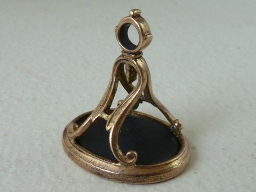 WEDGWOOD AND BENTLEY BLACK BASALT SEAL BULL 303 INTAGLIO FOB WAX POTTERY - ADDITIONAL PHOTO 3