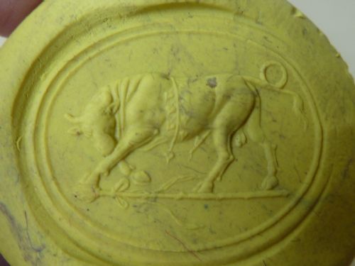 WEDGWOOD AND BENTLEY BLACK BASALT SEAL BULL 303 INTAGLIO FOB WAX POTTERY - ADDITIONAL PHOTO 6