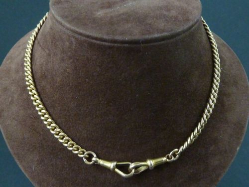 1910S 15 383MM 35G SOLID 9 CARAT GOLD DOUBLE ALBERT POCKET WATCH CHAIN NECKLACE - ADDITIONAL PHOTO 1