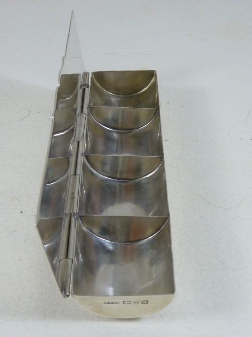 QUADRUPLE POSTAGE STAMP CASE BOX 1917 STERLING SILVER TROUGH - ADDITIONAL PHOTO 2