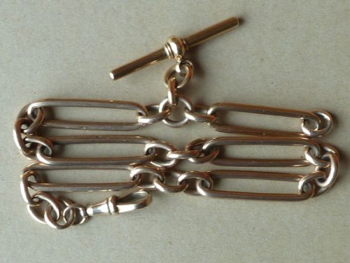 TROMBONE LINK ALBERT 13 330MM 45G SOLID 9 CARAT GOLD POCKET WATCH CHAIN - ADDITIONAL PHOTO 2