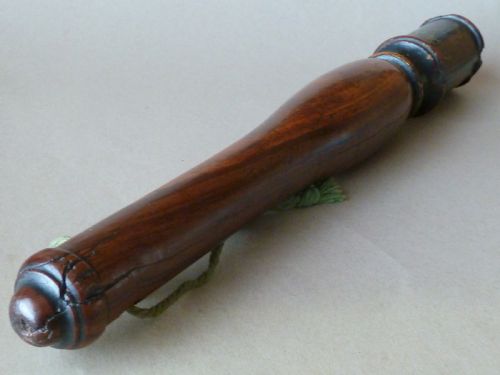 GEORGIAN BALUSTER TRUNCHEON TIPSTAFF GR KING GEORGE HAND PAINTED WOOD POLICE LIGNUM VITAE TREEN - ADDITIONAL PHOTO 4
