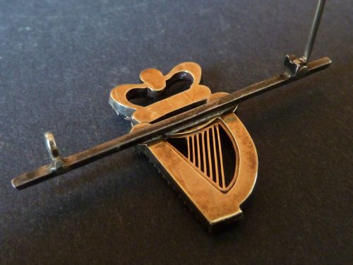 GEORGIAN HARP CROWN SILVER GOLD PASTE BROOCH PENDANT IRISH - ADDITIONAL PHOTO 6
