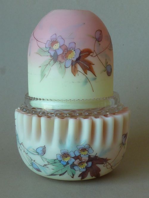 BURMESE GLASS CLARKES FAIRY NIGHT LIGHT CANDLE LAMP LANTERN SHADE BOWL STAND - ADDITIONAL PHOTO 8