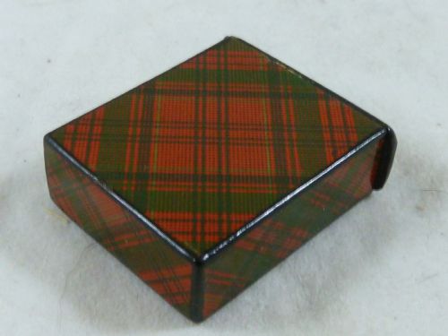 VICTORIAN CAMPBELL TARTANWARE ONE PENNY POSTAGE DRAWER STAMP CASE BOX HOLDER SCOTTISH - ADDITIONAL PHOTO 2